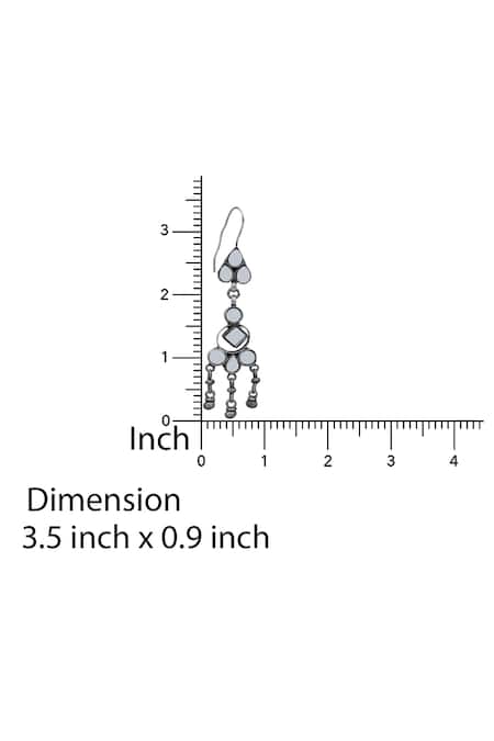 Buy_Sangeeta Boochra_Silver Plated Mirrors, Tassels Shiza Embellished Earrings _Online_at_Aza_Fashions