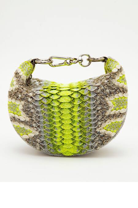Doux Amour Green Beads Cosmos Grab Ombre Bag Online at Aza Fashions Doux Amour_Green Beads Cosmos Grab Ombre Bag _Online_at_Aza_Fashions