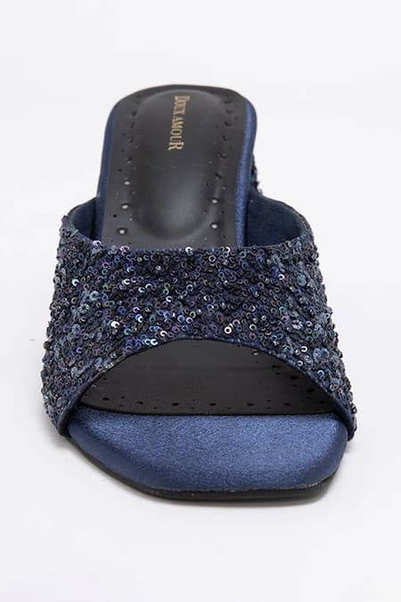 Doux Amour Blue Sequins Valencia Nebula Galaxy Embellished Heels Online at Aza Fashions Doux Amour_Blue Sequins Valencia Nebula Galaxy Embellished Heels _Online_at_Aza_Fashions