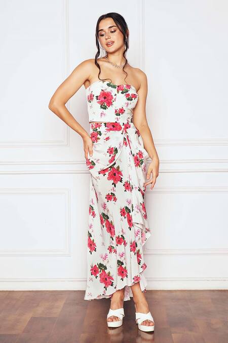 SAKSHI GIRRI Ivory Crepe Embroidery Sweetheart Neck Floral Print Corset And Maxi Skirt Set Online at Aza Fashions SAKSHI GIRRI_Ivory Crepe Embroidery Sweetheart Neck Floral Print Corset And Maxi Skirt Set_Online_at_Aza_Fashions