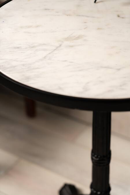 Buy_S. G. Home_White Metal And Marble Accent Table_Online_at_Aza_Fashions