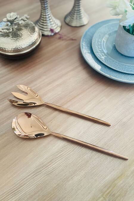 Mommywise Gold 304stainless Steel Serving Spoons - Set Of 4 Online at Aza Fashions Mommywise_Gold 304stainless Steel Serving Spoons - Set Of 4_Online_at_Aza_Fashions