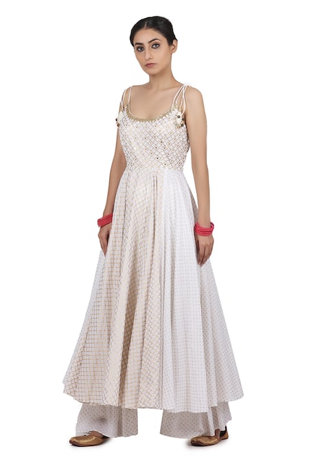Shop_Seema Nanda_Ivory  Lining Ishani Strappy Anarkali Sharara Set_Online_at_Aza_Fashions