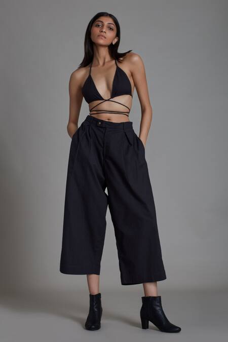 Buy_Mati_Black 100% Cotton Solitaire Pant _Online_at_Aza_Fashions