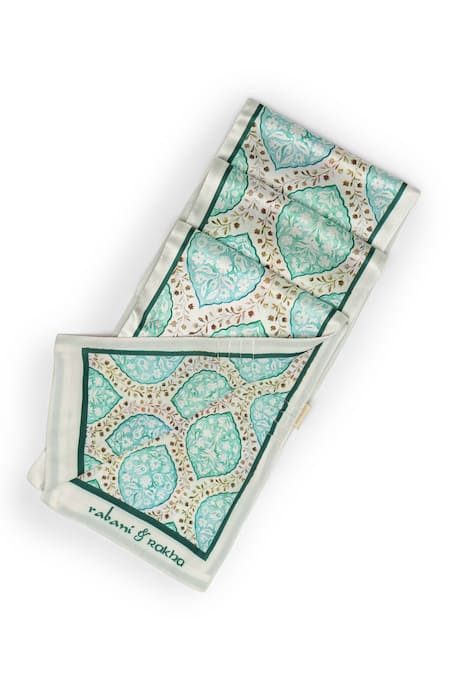 Buy_Rabani & Rakha_Multi Color Floral Jaal Print Neck Stole And Pocket Square Gift Box - Set Of 2 _Online_at_Aza_Fashions
