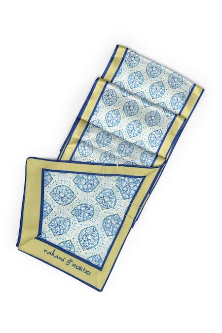 Buy Rabani & Rakha Multi Color Floral Vine Print Neck Stole And Pocket Square Gift Box - Set Of 2 Online at Aza Fashions Buy_Rabani & Rakha_Multi Color Floral Vine Print Neck Stole And Pocket Square Gift Box - Set Of 2 _Online_at_Aza_Fashions