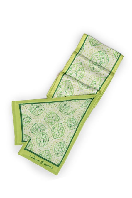 Buy_Rabani & Rakha_Multi Color Flower Vine Print Neck Stole And Pocket Square Gift Box - Set Of 2 _Online_at_Aza_Fashions