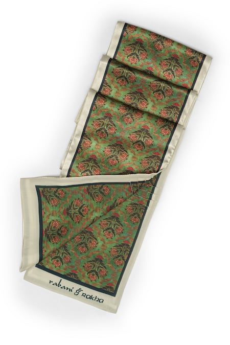 Buy_Rabani & Rakha_Multi Color Flower Bouquet Print Neck Stole And Pocket Square Gift Box - Set Of 2 _Online_at_Aza_Fashions