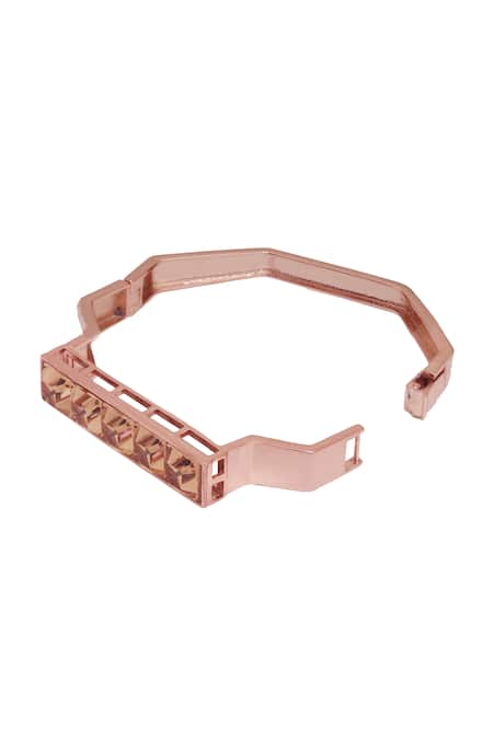 Buy_Esme By Aashna Dalmia_Gold Plated Embellished Octagon Shaped Bracelet _Online_at_Aza_Fashions