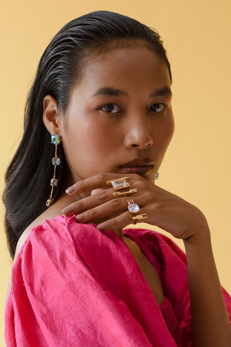 Shop Esme By Aashna Dalmia Blue Embellished Swarovski Long Earrings Online at Aza Fashions Shop_Esme By Aashna Dalmia_Blue Embellished Swarovski Long Earrings _Online_at_Aza_Fashions