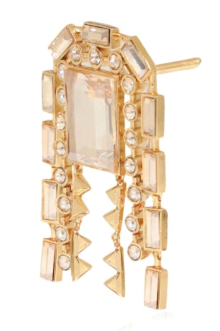 Buy_Esme By Aashna Dalmia_Gold Plated Embellished Stone Earrings _Online_at_Aza_Fashions