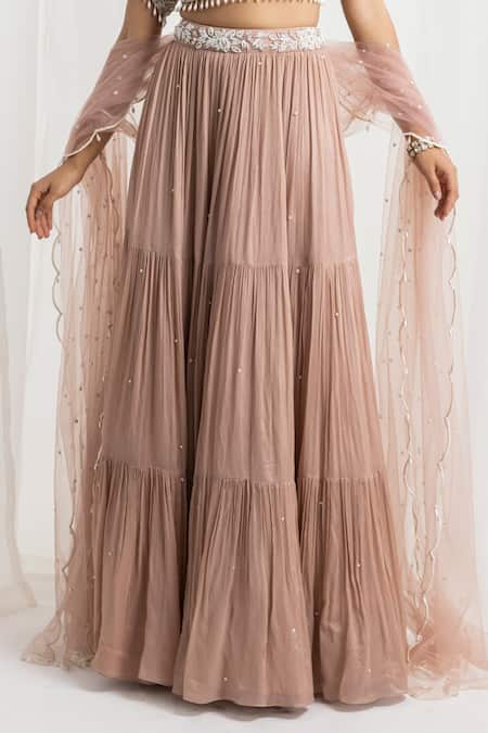 Buy Seema Thukral Pink Georgette, Chiffon Beads, Floral Bloom Hand Embroidered Lehenga Set Online at Aza Fashions Buy_Seema Thukral_Pink Georgette, Chiffon Beads, Floral Bloom Hand Embroidered Lehenga Set _Online_at_Aza_Fashions