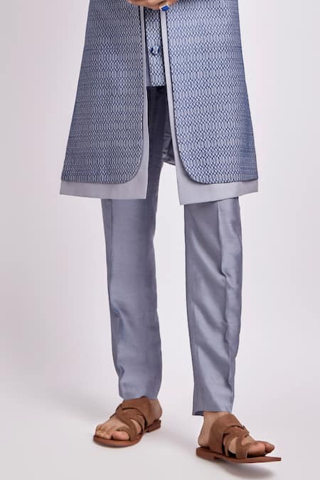 Buy Bubber Couture Grey Cotton, Silk Embroidery Stanis Layered Kurta Set Online at Aza Fashions Buy_Bubber Couture_Grey Cotton, Silk Embroidery Stanis Layered Kurta Set _Online_at_Aza_Fashions