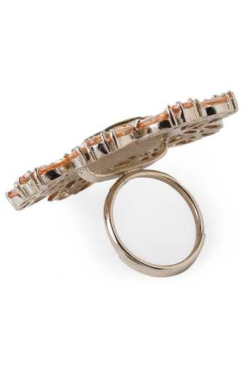 Buy_Mae Jewellery By Neelu Kedia_Gold Plated Semi Precious Polki And Colored Stones Embellished Floral Ring_Online_at_Aza_Fashions