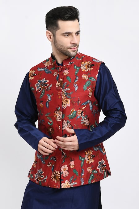 Buy Samant Chauhan Blue , Satin, Silk Embroidery Reversible Bundi And Kurta Set Buy_Samant Chauhan_Blue , Satin, Silk Embroidery Reversible Bundi And Kurta Set