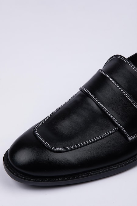 SCHON ZAPATO_Black Noir Vegan Leather Shoes _Online_at_Aza_Fashions