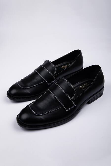 Buy_SCHON ZAPATO_Black Noir Vegan Leather Shoes _Online_at_Aza_Fashions