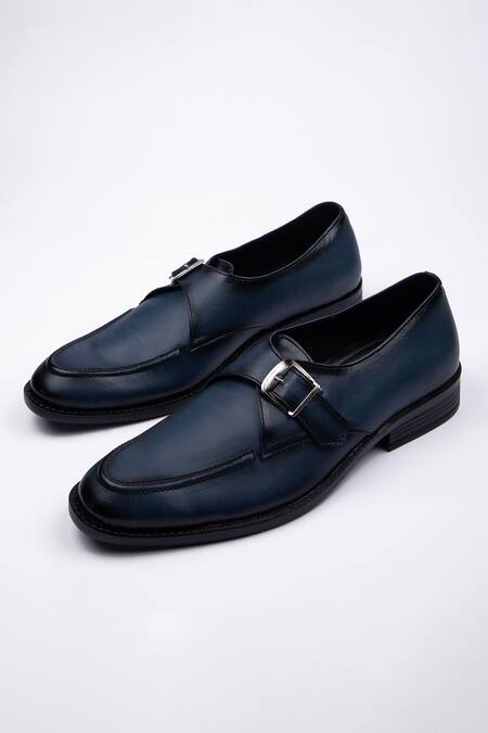 Buy SCHON ZAPATO Blue Vegan Leather Buckle Detail Shoes Online at Aza Fashions Buy_SCHON ZAPATO_Blue Vegan Leather Buckle Detail Shoes _Online_at_Aza_Fashions