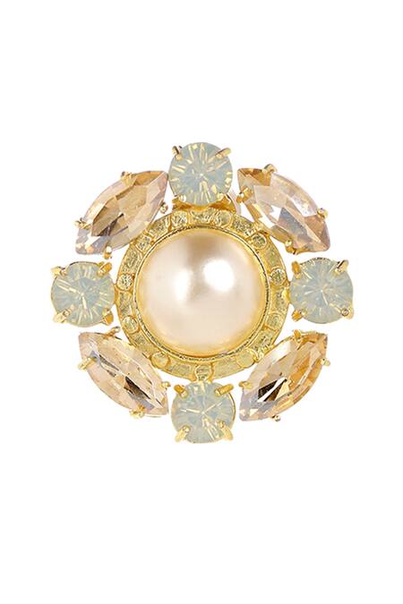 Shop Bblingg Gold Plated Stones, Crystals, Pearls Sangria Stud Earrings Online at Aza Fashions Shop_Bblingg_Gold Plated Stones, Crystals, Pearls Sangria Stud Earrings _Online_at_Aza_Fashions