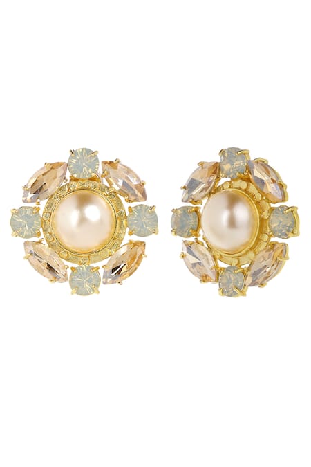 Vintage Pearl Diamond Cluster Earrings | Plaza Jewellery English Vintage  Antique Unique Jewellery