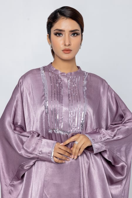 Shop Sartoriale Purple Viscose Sequins Bandeau Neck Yoke Embroidered Top And Pant Set Online at Aza Fashions Shop_Sartoriale_Purple Viscose Sequins Bandeau Neck Yoke Embroidered Top And Pant Set _Online_at_Aza_Fashions