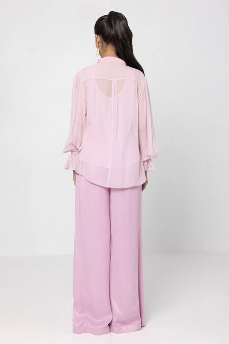 Sartoriale Purple Viscose, Polyester Sequins, Embroidery Collared Shirt And Pant Set Online at Aza Fashions Sartoriale_Purple Viscose, Polyester Sequins, Embroidery Collared Shirt And Pant Set _Online_at_Aza_Fashions