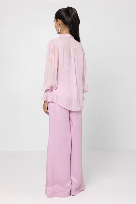 Buy Sartoriale Purple Viscose, Polyester Sequins, Embroidery Collared Shirt And Pant Set Online at Aza Fashions Buy_Sartoriale_Purple Viscose, Polyester Sequins, Embroidery Collared Shirt And Pant Set _Online_at_Aza_Fashions