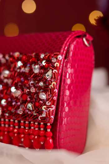 Buy_House of Vian_Red Sequins, Beads, Cut Work Scarlet Embellished Clutch _Online_at_Aza_Fashions