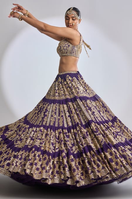 Buy online Purple Printed With Gota Patti Lehenga Choli from ethnic wear  for Women by Readiprint Fashions for ₹1299 at 52% off | 2024 Limeroad.com