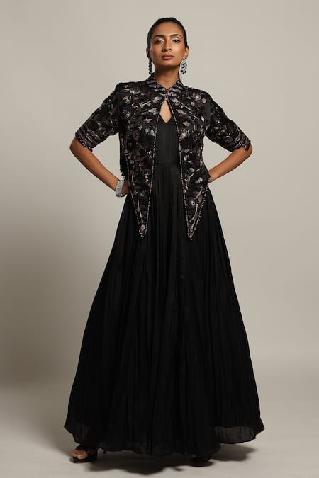 Crimson Womens Maxi Long Evening Gown Dress & Jacket Size 8 Velvet Black  Beaded | eBay