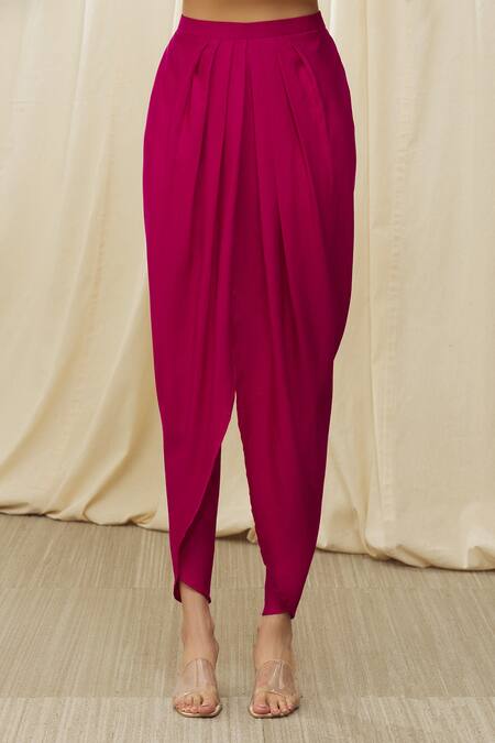 Buy Jayanti Reddy Pink Silk Cut Work, Embroidery Round Neck Aari Tunic Dhoti Pant Set Online at Aza Fashions Buy_Jayanti Reddy_Pink Silk Cut Work, Embroidery Round Neck Aari Tunic Dhoti Pant Set _Online_at_Aza_Fashions