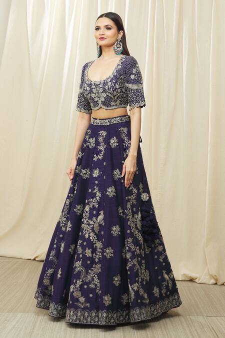 Buy Jayanti Reddy Purple , Organza Embroidery Scoop Neck Floral Bridal Lehenga Set Online at Aza Fashions Buy_Jayanti Reddy_Purple , Organza Embroidery Scoop Neck Floral Bridal Lehenga Set _Online_at_Aza_Fashions