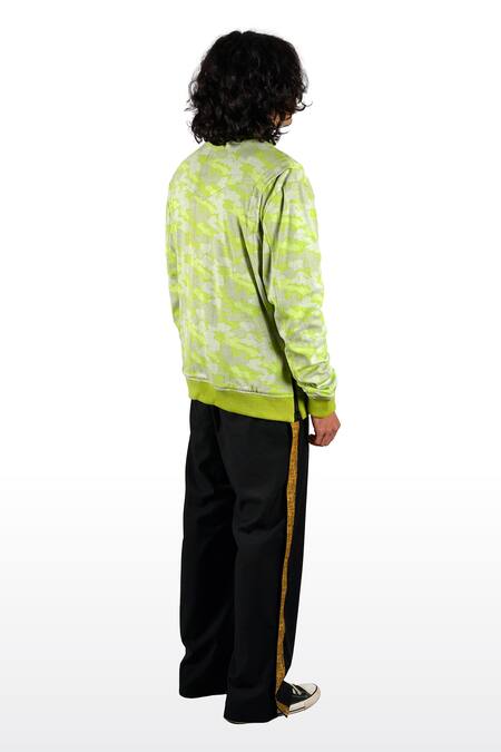 Shop_Theorem_Green Cotton Camo Zip Detailed Packable Bomber Jacket _Online_at_Aza_Fashions