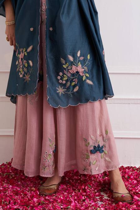 Shop Shipraa Grover Purple Cotton Embroidery Round Neck Nadira Anarkali Set Online at Aza Fashions Shop_Shipraa Grover_Purple Cotton Embroidery Round Neck Nadira Anarkali Set _Online_at_Aza_Fashions