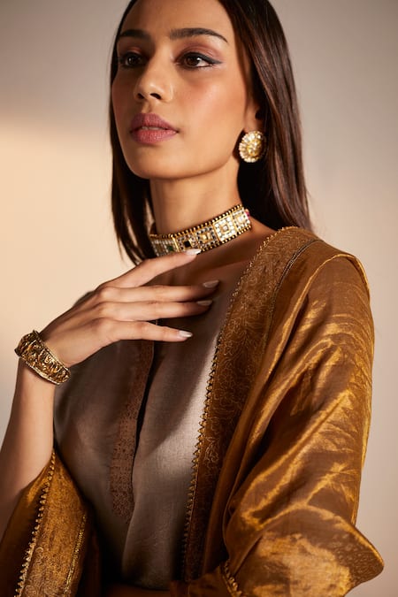 Shop Shorshe Clothing Yellow Handloom Tissue Floral Hand Block Print Dupatta Online at Aza Fashions Shop_Shorshe Clothing_Yellow Handloom Tissue Floral Hand Block Print Dupatta _Online_at_Aza_Fashions