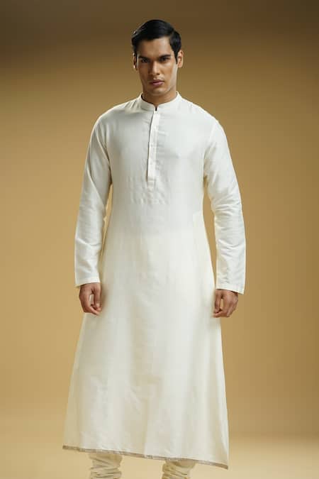 Kommal Sood_Off White Cotton Silk Solid Anarkali Kurta Set  _Online_at_Aza_Fashions