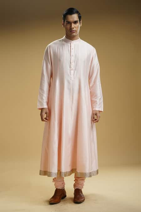 Kommal Sood Pink Cotton, Silk Embroidery Sherwani Set Online at Aza Fashions Kommal Sood_Pink Cotton, Silk Embroidery Sherwani Set _Online_at_Aza_Fashions