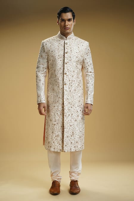 Buy Kommal Sood Pink Silk, Cotton Embroidery Motifs Sherwani Set Online at Aza Fashions Buy_Kommal Sood_Pink Silk, Cotton Embroidery Motifs Sherwani Set _Online_at_Aza_Fashions