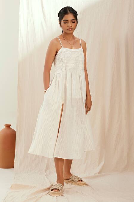 Buy The Right Cut White Cotton Square , Open Naia Long Jacket And Dress Set Online at Aza Fashions Buy_The Right Cut_White Cotton Square , Open Naia Long Jacket And Dress Set_Online_at_Aza_Fashions