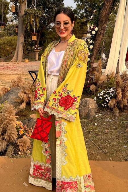 Buy Aomidori Shimai Red Embellished Madonna Crystal Drop Bag Buy_Aomidori Shimai_Red Embellished Madonna Crystal Drop Bag