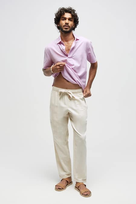 Icons Ken organic cotton light oxford pajama pants | Lexington