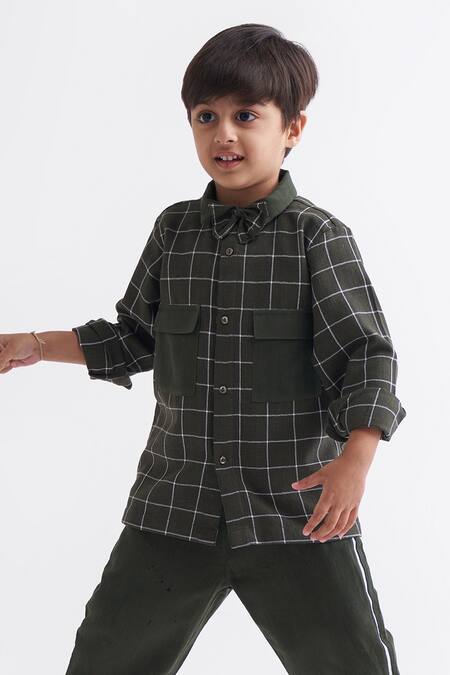 Three_Green Embroidered Shirt And Pant Set _Online_at_Aza_Fashions