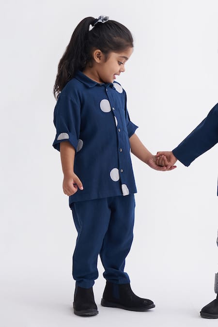 Three_Blue Button-down Top _at_Aza_Fashions