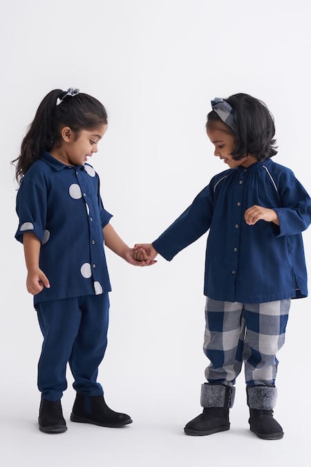 Shop_Three_Blue Button-down Top _Online_at_Aza_Fashions