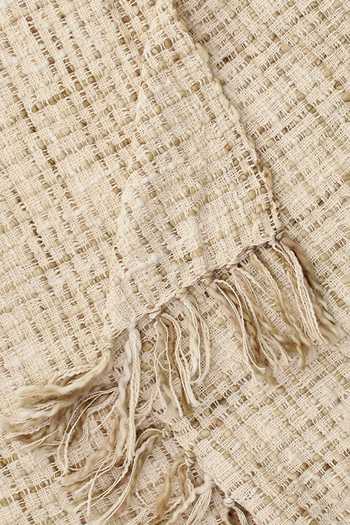 House This_Beige Sabai Acrylic Throw_Online_at_Aza_Fashions