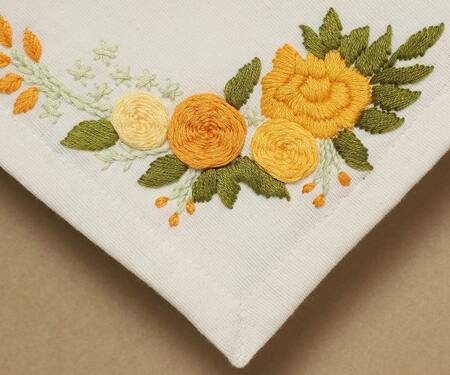 Design Gaatha_Off White Cotton Placement Embroidered Table Napkin - Set 4_Online_at_Aza_Fashions