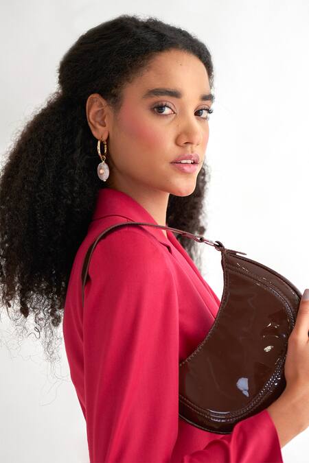 Shop_NOTEBOOK_Pink Terry Rayon Plain Notched Overlap Blazer And Pant Set _Online_at_Aza_Fashions