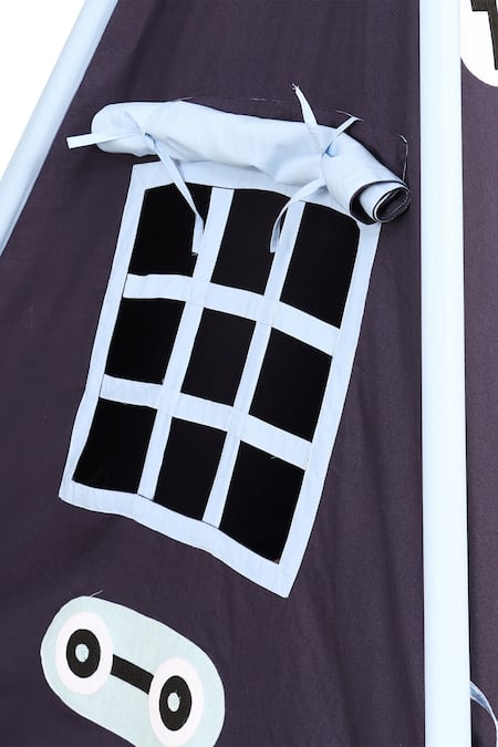 Shop_My Gift Booth_Blue Canvas Racing Car Portable Teepee Tent With Padded Mat_Online_at_Aza_Fashions