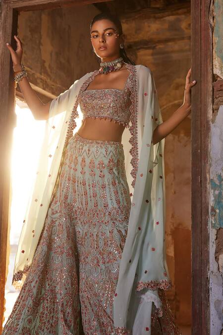 Georgette Light Purple Gotta Patti & Mirror Detailing Lehenga Set with  Dupatta | Lehenga, Indian fashion, Indian wear