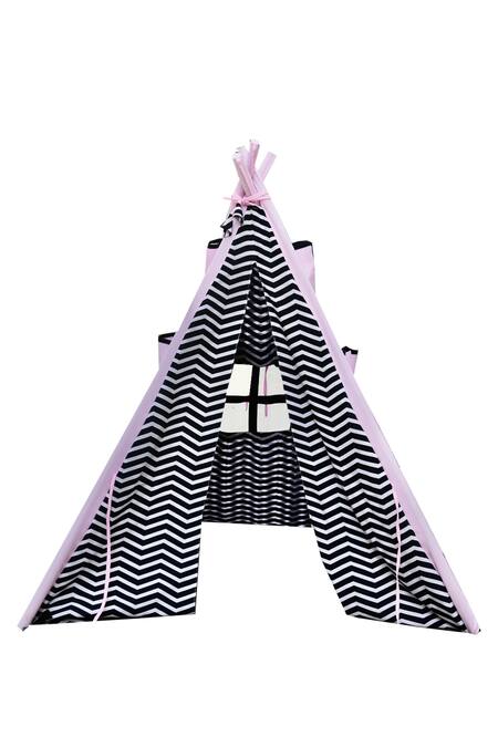 My Gift Booth_Black Cotton Print Chevron Teepee Tent_Online_at_Aza_Fashions